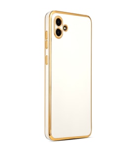 Galaxy A04 Kılıf Zore Bark Kenarları Altın Renk Kılıf (Beyaz)