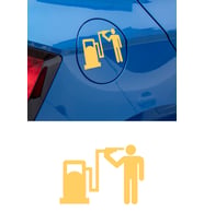 Depo Yakıt Kapağı Oto Sticker - Araba Sticker - Oto Sticker - 15cm (Sarı)