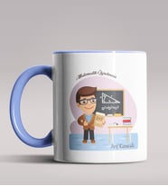 Kişiye Özel Matematik Öğretmeni Tasarımlı Siyah Renk Kupa Bardak  (Mavi)