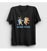 Presmono Unisex Beyaz Bluey Dance Mode Bandit Chili T-Shirt 446317tt (Siyah)