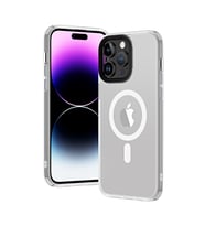Vendas iPhone 14 Pro Max Uyumlu (14 Pro Max) Hybrid Magsafe Wireless Şarj Destekli Magic Smooth Silikon Kılıf (Renksiz)