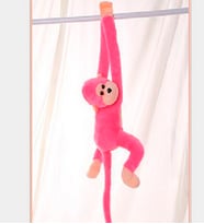Elleri Yapışabilen, Sevimli Peluş Maymun Oyuncak - 70 cm (Pembe)