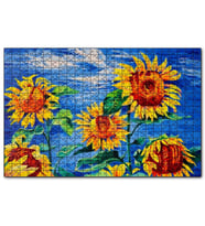 Cakapuzzle Boyama Sanatı Günebakan Görseli  Puzzle Yapboz MDF (Ahşap) (1000 Parça)