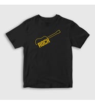 Presmono Unisex Çocuk Kırmızı Logo Rock Guitar T-Shirt 382932tt (Siyah)