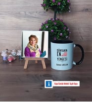 Yengeye Hediye Fotoğraflı Dekoratif Taş, Kupa Bardak Beyaz Hediye (Model 11)