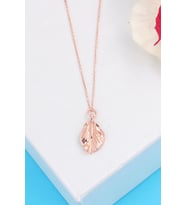 925 ayar Gümüş Yaprak Modeli Charm Kolye (Rose)