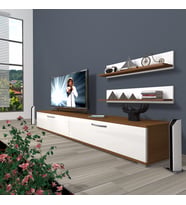 Decoraktiv Eko 4 Slm Std Tv Ünitesi Tv Sehpası (Beyaz - Kahverengi)