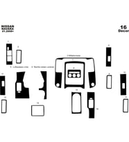 Meriç® Nissan Navara Ön Torpido Kaplama Maun 16 Parça 2010-2015 (Piano Black)
