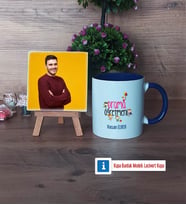 Drama Öğretmeni Fotoğraflı Dekoratif Taş, Kupa Bardak Beyaz Hediye (Model 3)