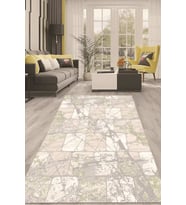 Dijital Kaymaz Taban Yıkanabilir Modern Renkli Salon Halısı Mutfak Halısı Yolluk ND-HT-89 (Bej)