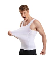 Premium Erkek Korse Toparlayıcı Bel Göğüs Göbek 2 Beden Incelten Sıkılaştırıcı Beyaz Atlet (Beyaz)