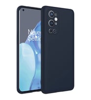 One Plus 9 Pro Kılıf Kamera Korumalı iÇi Süet Dokulu Lansman Tipi Silikon (Lacivert)