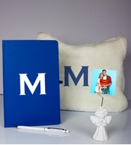 Kişiye Özel Defter Kalem Fotoğraflı Melek Notluk Ve Peluş Çanta Hediye Seti 106916 (Model 3)