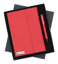 İsme Özel Premium Defter ve Roller Kalem Seti Tasarım Kutulu (Kırmızı)
