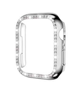 Apple Watch 44mm Kenar Taşlı Kasa Koruyucu (Gümüş)