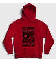 Presmono Unisex Gri Stranger The Doors Kapüşonlu Sweatshirt 116870tt (Kırmızı)
