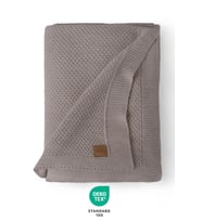 Megy Pirinç Desen Triko Örgü Yumuşak Yatak Örtüsü ve Evde Kullanılabilir Battaniye (Cappuccino)