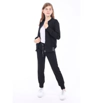 Toontoy Kız Çocuk Baskılı Eşofman Takım (Siyah)