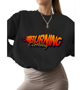 Sweatshirt Bej unisex 3 iplik şardonlu bisiklet yaka Sweatshirt kalın Giysileri yakmak Baskılı (Siyah)