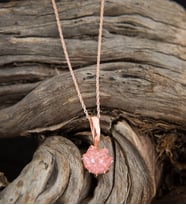 Rose Altın Kaplama Zirkon Taşlı Lotus Çiçeği Kadın Kolye (Pembe)