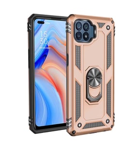 Oppo Reno 4 Lite Kılıf Yüzüklü Zırh Tank Vega (Gold)