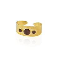 Kadir Jewellery 22 Ayar Altın Kaplama El İşçiliği Zirkon Taşlı Kadın Kelepçe Bilezik (Bordo)