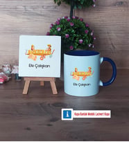 Arkeolog Dekoratif Taş, Kupa Bardak Kırmızı Hediye (Model 2)