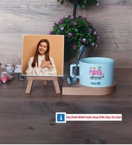 Psikoloji Öğretmeni Fotoğraflı Dekoratif Taş, Kupa Bardak Beyaz Hediye (Model 8)