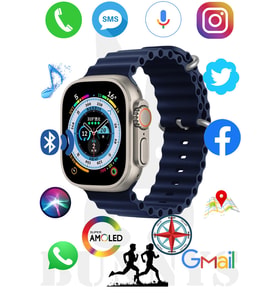 Lenovo Enjoy Uyumlu Akıllı Saat Watch 8 Ultra 49MM AMOLED EKRAN (Lacivert)