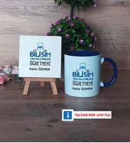 Bilişim Teknolojileri Öğretmeni Dekoratif Taş, Kupa Bardak Kırmızı Hediye Öğretmenler Günü Hediyesi (Model 2)