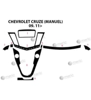 Meriç® Chevrolet Cruze Ön Torpido Kaplama (Manuel) Maun 9 Prç 2011-2016-› (Piano Black)