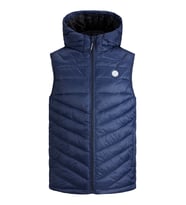 Jack & Jones Erkek Kapüşonlu Şişme Yelek HERO HOODED - 12211789 (Lacivert)