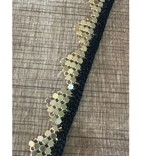 EN 2 CM ÇELİK BONCUKLU TASARIM ŞERİT DİKİŞ GİYİM ÇANTA AKSESUARI 1 METRE (Siyah)