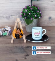 Çocuk Gelişimi Uzmanı Türk Kahvesi Fincanı Ahşap Altlıklı ve Fotoğraflı Ahşap Anahtarlık Hediye (Model 7)