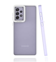 Galaxy A73 Kılıf Zore Mima Kenarları Renkli Silikon Kılıf (Lila)