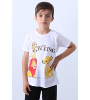 ERKEK ÇOCUK TSHİRT KARAKTER BASKILI BİSİKLET YAKA E36 (Beyaz)