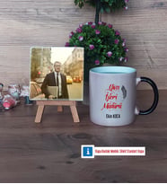 Yazı İşleri Müdürü Fotoğraflı Dekoratif Taş, Kupa Bardak Beyaz Hediye (Model 9)