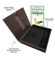 Kişiye Özel Kitap Ajanda Kalem Seti (Kitap Formunda Ahşap Kutulu) (Model 4)