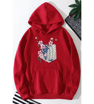 Unisex Flowers Baskılı Sweatshirt (Kırmızı)