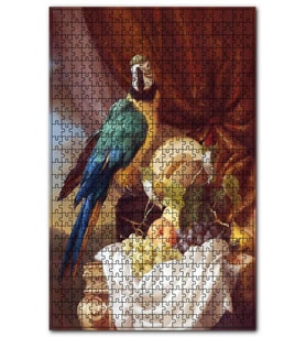 Cakapuzzle Macaw Papağanı ve Taze Meyveler Puzzle Yapboz MDF (Ahşap) (500 Parça)
