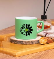 Seraclass Papatya Tasarım Renkli Nescafe Fincanları (Yeşil)