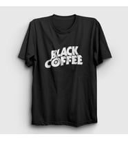 Presmono Unisex Beyaz Black Coffee Hediye Filtre Kahve T-Shirt 506938tt (Siyah)
