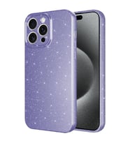 Apple iPhone 15 Pro Kılıf Kamera Korumalı Simli Lüks Işıltılı Silikon (Mor)