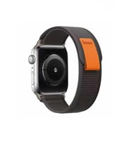 Apple Watch 42mm Renkli ​​​​KRD-77 Örgülü Hasır Tokalı Kordon (Siyah)
