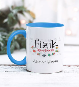 Fizik Öğretmeni Tasarımlı Kişiye Özel Kupa Bardak (Mavi)