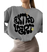 erkek Dişa dönük Baskılı unisex bisiklet yaka Sweatshirt Bej kadın kalın 3 iplik şardonlu Sweatshirt (Gri)