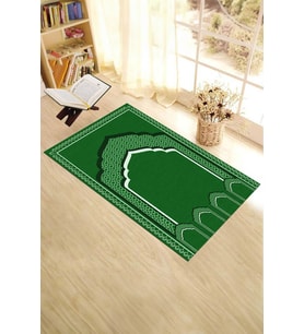 EVDEYA Dijital Baskılı Minber Motifli Yıkanabilir Motifli 70x130 Namazlık Seccade, Seccade-2-kahve, (Yeşil)
