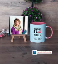 Yengeye Hediye Fotoğraflı Dekoratif Taş, Kupa Bardak Beyaz Hediye (Model 6)