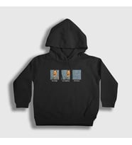 Presmono Unisex Çocuk Beyaz Van Gone Art Painter Vincent Van Gogh Kapüşonlu Sweatshirt 303431tt (Siyah)