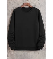 Unisex Bisiklet Yaka Sweatshirt (Siyah)